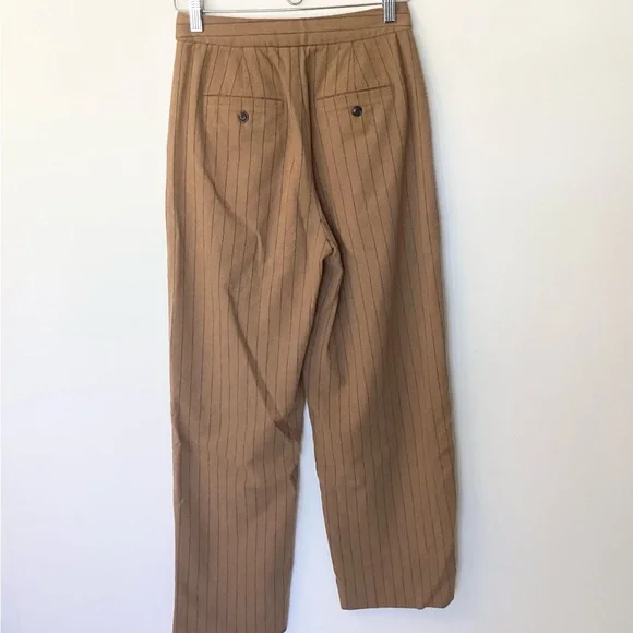 Madewell Striped Wool Blend High Rise Rosedale Straight Pant - Brown - 0 - Picture 5 of 12